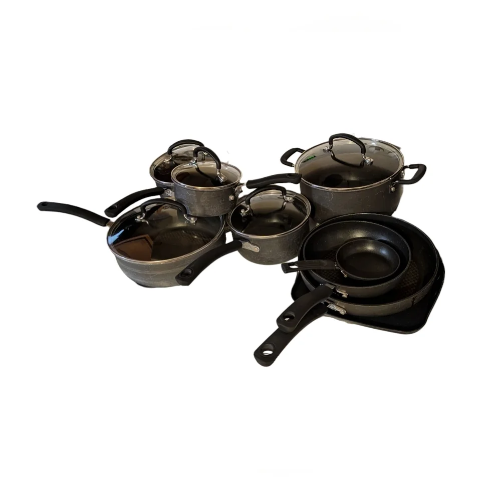 TFAL 17 PIECE COOKWARE SET - Missing Large Skillet & Lid